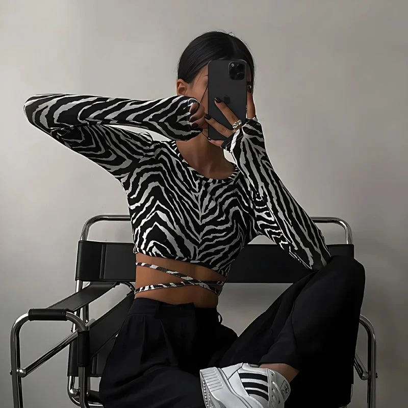 - Hamster silent running wheel to prevent chewingBaddie Zebra Backless Crop Top