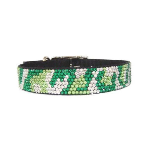 - Automatic induction pet water dispenserGreen Camouflage Crystal Dog Collar