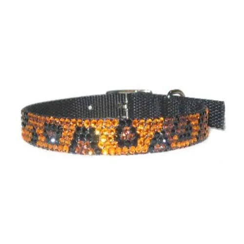  -Splash-proof food bowl AND Anti-choking slow food bowlLeopard Crystal Dog Collar