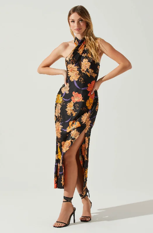 Black orange floral / XS