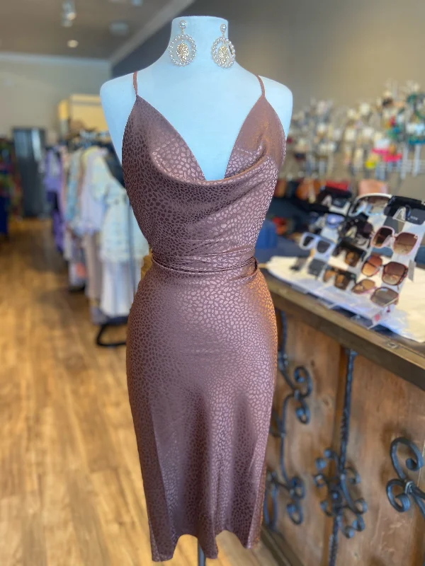 Satin Cheetah Slip Midi