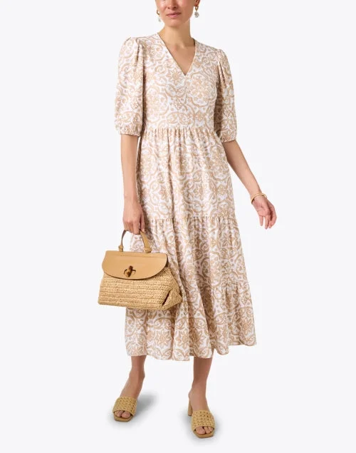 Jordana Beige Print Dress