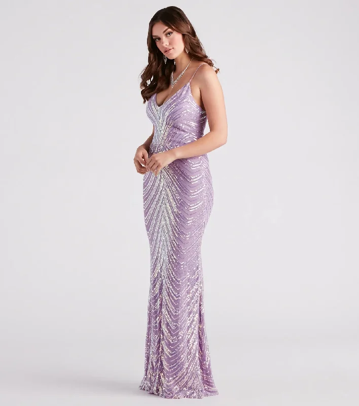 Mazie Formal Sequin V-Neck Mermaid Dress