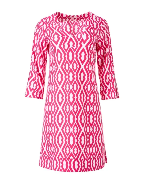 Megan Magenta Print Dress