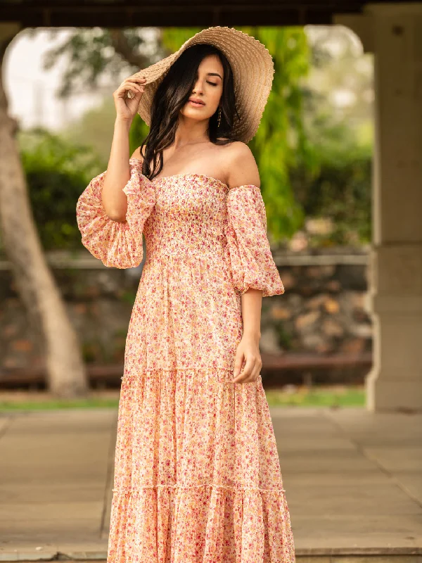 Floral Off- shoulder Dress