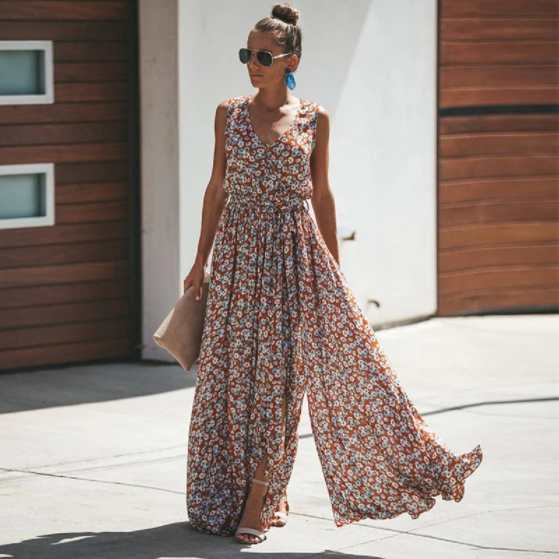 FashionSierra - Women Summer Dress Floral Print Maxi Dresses