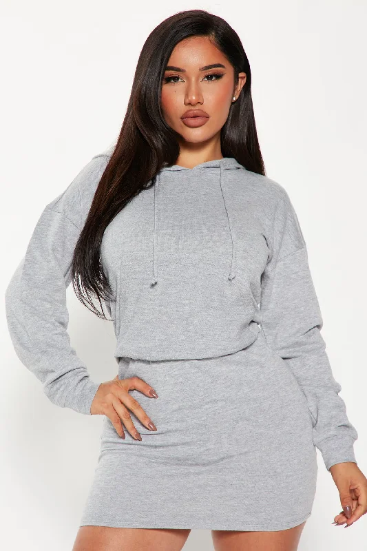 Miranda Sweatshirt Dress - Heather Grey