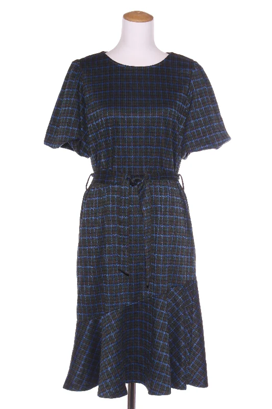 NEXT - Blue/green plaid puff sleeve dress! 14