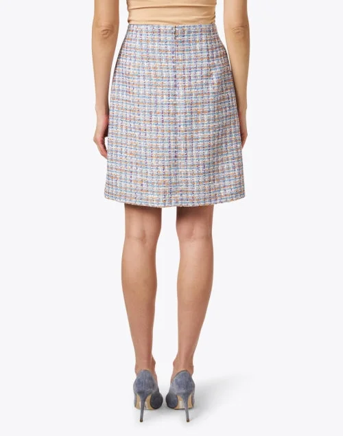 Blue Multi Tweed Mini Skirt