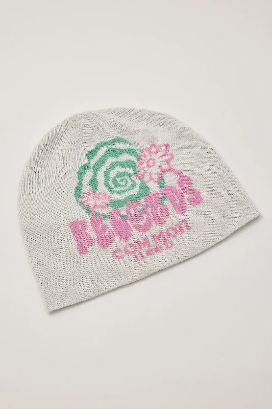 Common Need Vinyl Skull Cap Beanie Ecru