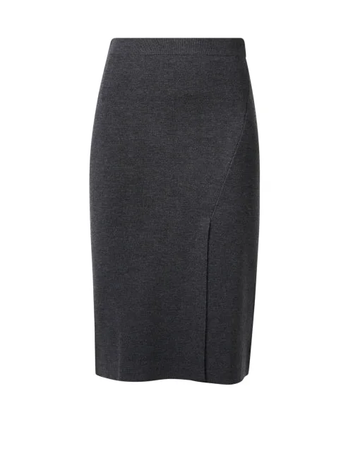 Grey Knit Wool Skirt