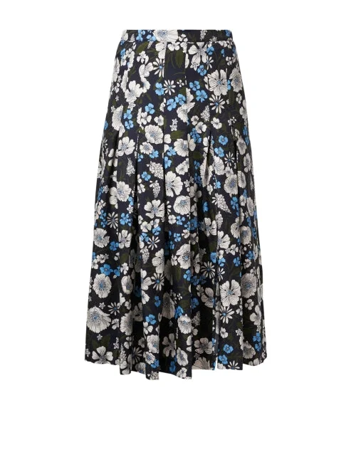 Norris Navy Floral Printed Skirt