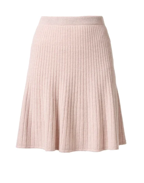 Pink Rib Knit Wool Skirt