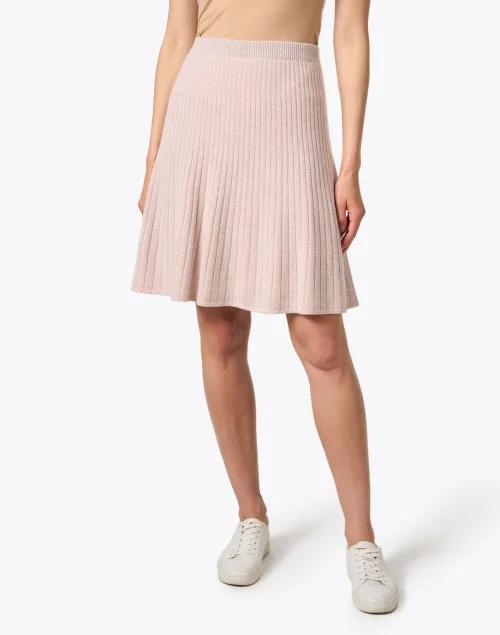 Pink Rib Knit Wool Skirt