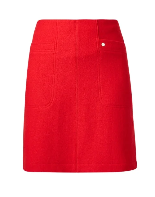 Red Wool Mini Skirt