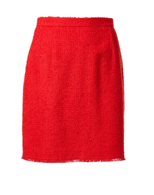 Saskia Red Tweed Skirt