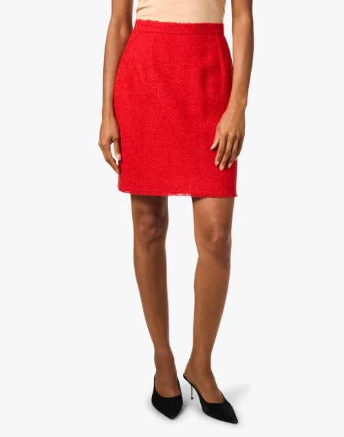 Saskia Red Tweed Skirt