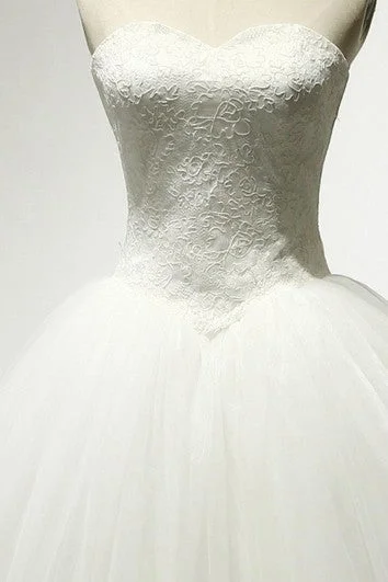 Sweetheart Tulle Ball Gown With Lace Bodice and Lace-Up Back